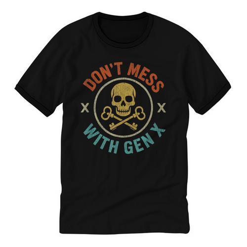 Don't Mess With Gen X Vintage Grunge Skull 80s Nostalgia Unisex Cotton Ringer T-Shirt - Figerry