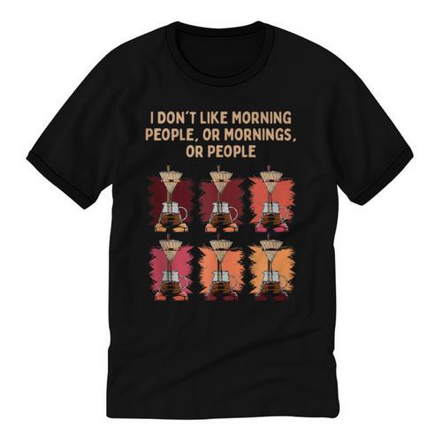I Dont Like Morning People Introvert Coffee Lover Antisocial Unisex Cotton Ringer T-Shirt - Raresse