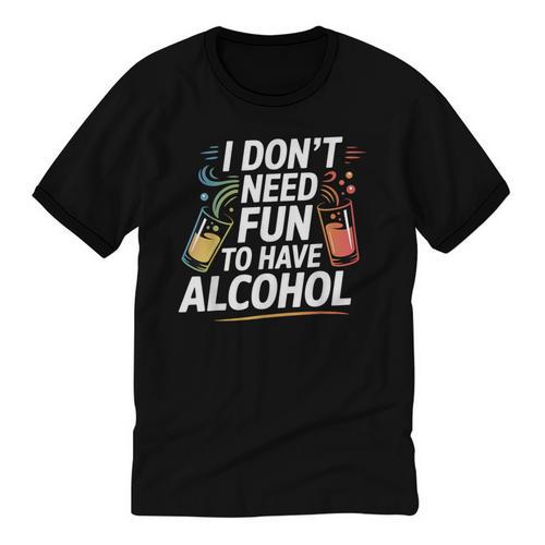 I Don't Need Fun To Have Alcohol Introvert Party Drink Unisex Cotton Ringer T-Shirt - Raresse
