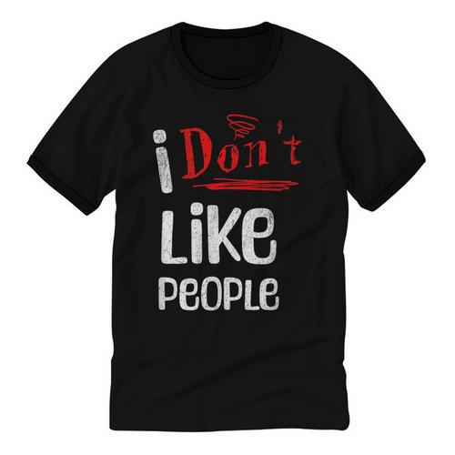 I Don't Like People Introvert Small Unisex Cotton Ringer T-Shirt - Raresse