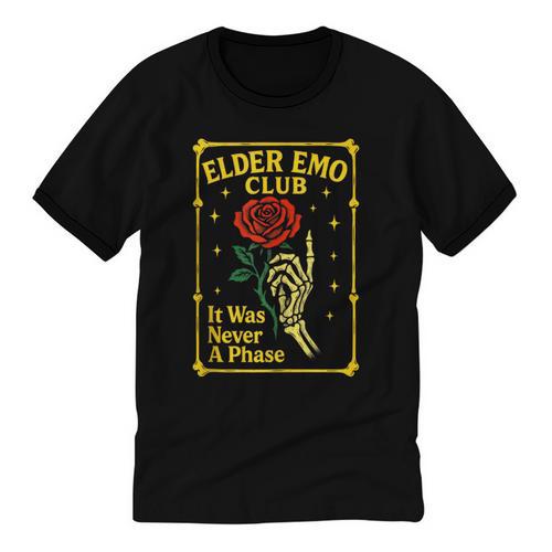 Elder Emo Club Emo Gothic Music Nostalgia Unisex Cotton Ringer T-Shirt - Figerry