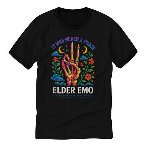 Elder Emo Nostalgia Skeleton Hand Unisex Cotton Ringer T-Shirt - Figerry