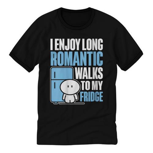 I Enjoy Long Romantic Walks To My Fridge Introvert Unisex Cotton Ringer T-Shirt - Raresse