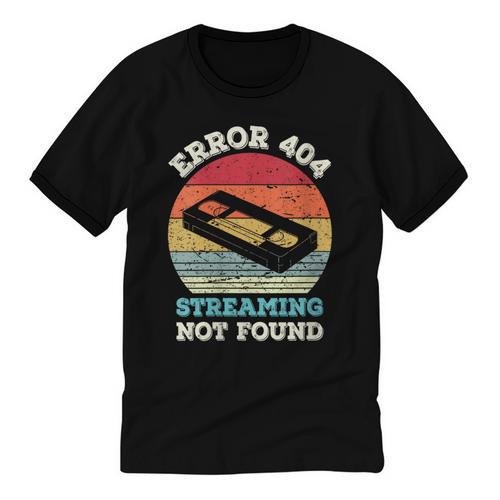 Error 404 Streaming Not Found Nostalgia VHS Retro Tape Unisex Cotton Ringer T-Shirt - Figerry