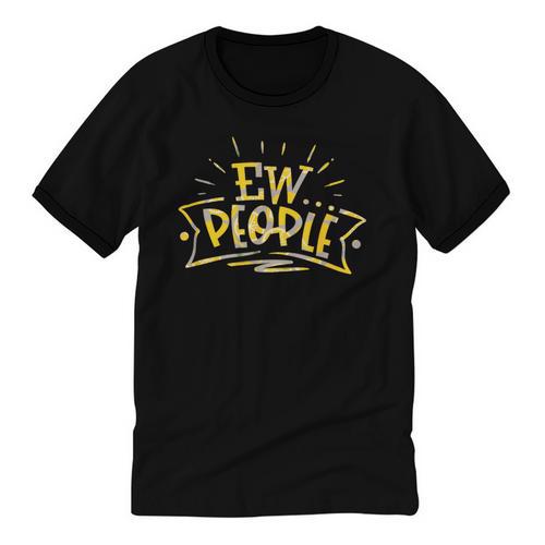 Ew People Antisocial Introvert Saying Yellow Lemon Unisex Cotton Ringer T-Shirt - Raresse