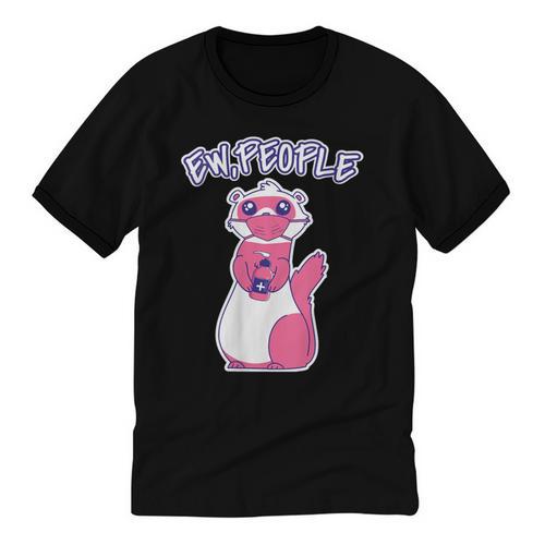 Ew People Introvert Ferrets Saying Mask Ferret Unisex Cotton Ringer T-Shirt - Raresse