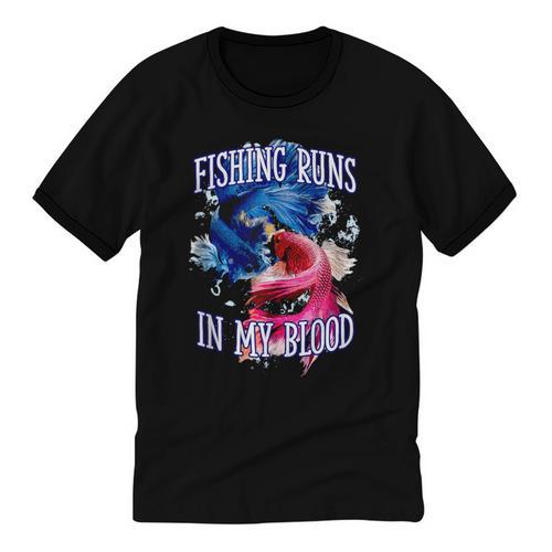 Fishing Runs In My Blood Introvert Hobby Antisocial Unisex Cotton Ringer T-Shirt - Raresse