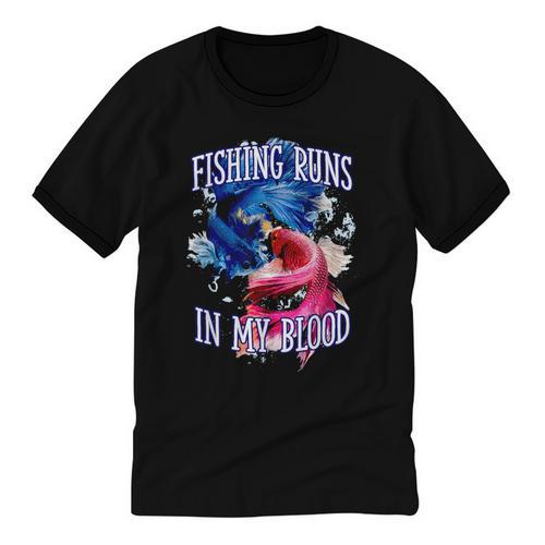 Fishing Runs In My Blood Introvert Hobby Antisocial Unisex Cotton Ringer T-Shirt - Raresse
