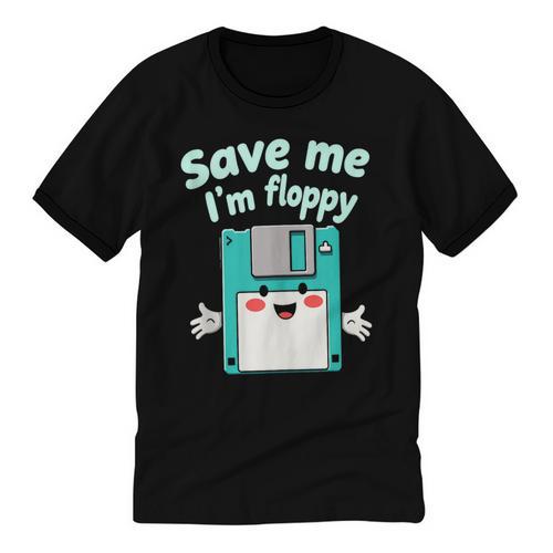 Floppy Disk Retro Tech Nostalgia Old School Computing Humor Unisex Cotton Ringer T-Shirt - Figerry