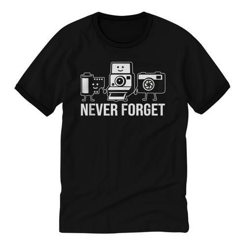Never Forget Retro Camera Photography Nostalgia Unisex Cotton Ringer T-Shirt - Figerry