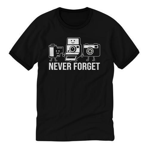Never Forget Retro Camera Photography Nostalgia Unisex Cotton Ringer T-Shirt - Figerry