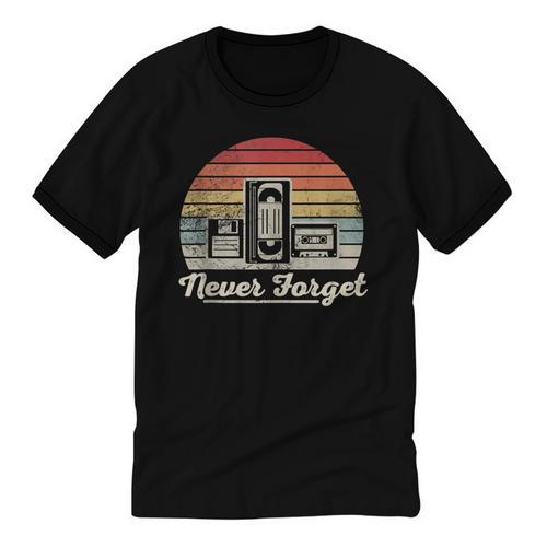 Never Forget Retro Nostalgia Vintage Cassette Unisex Cotton Ringer T-Shirt - Figerry