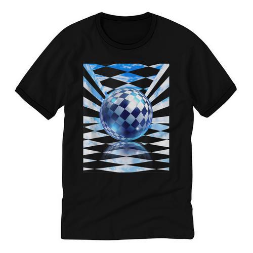 Frutiger Aero Aesthetic Tech Checkered Room Orb Sky Unisex Cotton Ringer T-Shirt - Figerry
