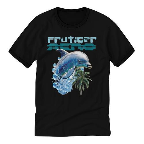 Frutiger Aero Splashy Dolphin Y2k Aesthetic Graphic Unisex Cotton Ringer T-Shirt - Figerry