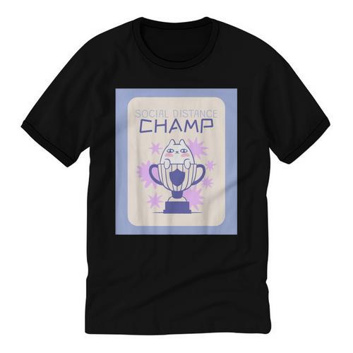 Fun Cute Introvert Cat Character Trophy For Men Women Unisex Cotton Ringer T-Shirt - Raresse