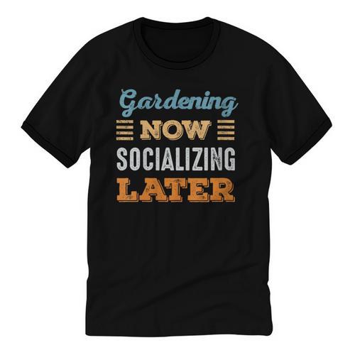Gardening Now Minimal Socializing Introvert Vintage Unisex Cotton Ringer T-Shirt - Raresse
