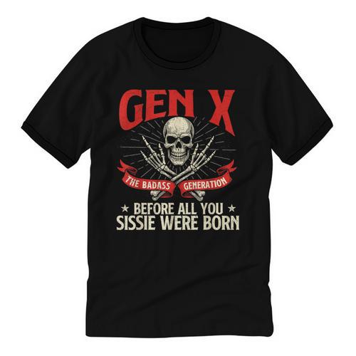 Gen X The Badass Generation Generation X Gen Xer Nostalgia Unisex Cotton Ringer T-Shirt - Figerry