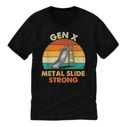 Gen X Slide Strong Generation X Gen Xer Nostalgia Unisex Cotton Ringer T-Shirt - Figerry