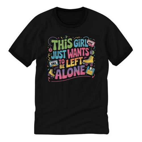 This Girl Just Wants To Be Left Alone Retro Nostalgia Unisex Cotton Ringer T-Shirt - Figerry