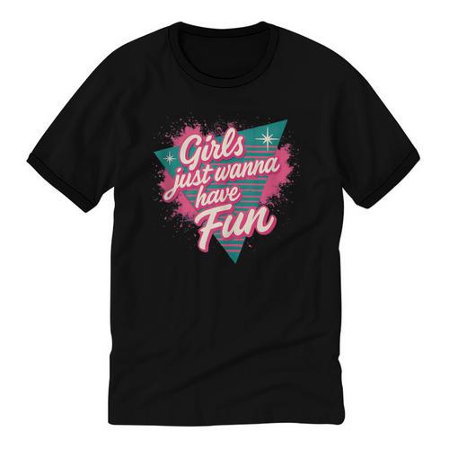 Girls Just Wanna Have Fun Retro 80s Nostalgia Night Out Unisex Cotton Ringer T-Shirt - Figerry