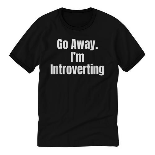 Go Away I'm Introverting Humor Sarcastic Geek Gamer Jokes Unisex Cotton Ringer T-Shirt - Raresse
