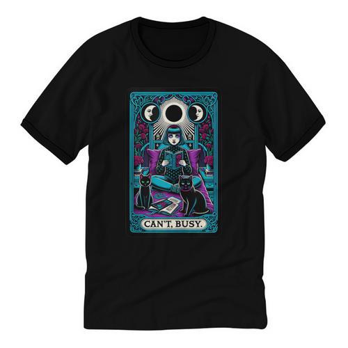 Gothic Girl Tarot Card Introverted Reader And Reading Unisex Cotton Ringer T-Shirt - Raresse