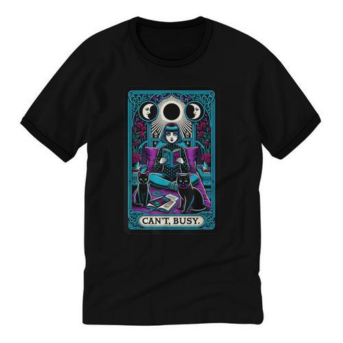 Gothic Girl Tarot Card Introverted Reader And Reading Unisex Cotton Ringer T-Shirt - Raresse