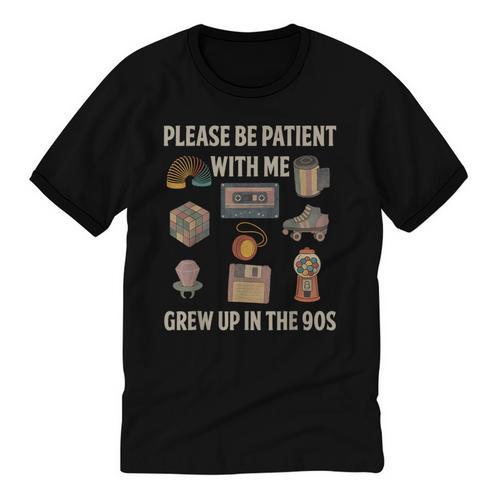 Grew Up In The 90s Retro Nostalgia Unisex Cotton Ringer T-Shirt - Figerry
