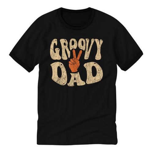 Groovy Dad 70s Aesthetic Nostalgia 1970's Retro Dad Unisex Cotton Ringer T-Shirt - Figerry