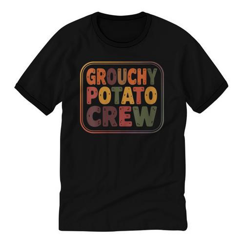 Grouchy Potato Crew Introvert Sarcasm Unisex Cotton Ringer T-Shirt - Raresse