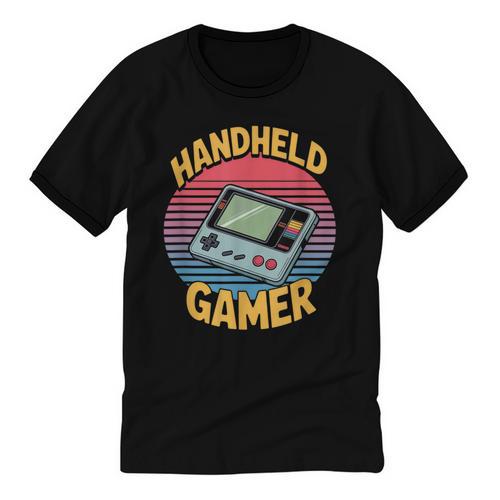 Handheld Gamer Retro Portable Console Nostalgia Unisex Cotton Ringer T-Shirt - Figerry