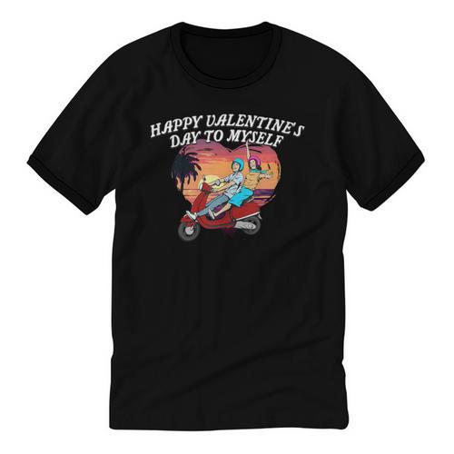 Happy Valentines Day To Myself Introvert Humor Unisex Cotton Ringer T-Shirt - Raresse