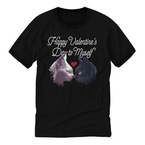 Happy Valentines Day Self Introvert Humor Antisocial Unisex Cotton Ringer T-Shirt - Raresse