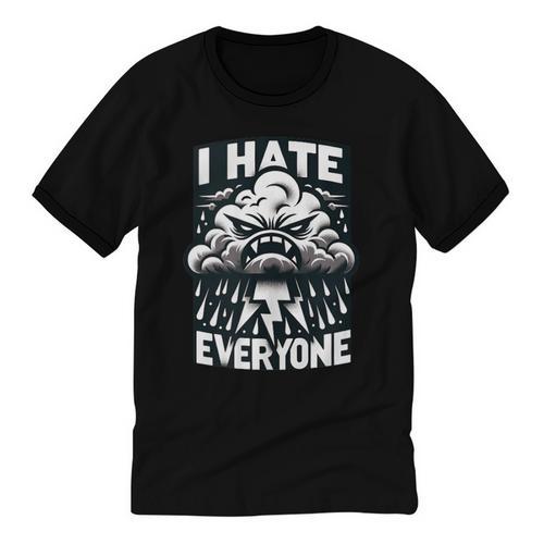 I Hate Everyone Introvert Anti-Social Dark Humor Unisex Cotton Ringer T-Shirt - Raresse
