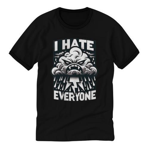 I Hate Everyone Introvert Anti-Social Dark Humor Unisex Cotton Ringer T-Shirt - Raresse
