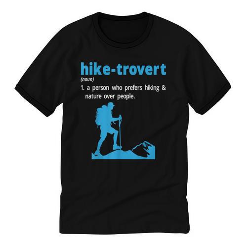 Hike-Trovert Hiking Humor Definition Introvert Unisex Cotton Ringer T-Shirt - Raresse