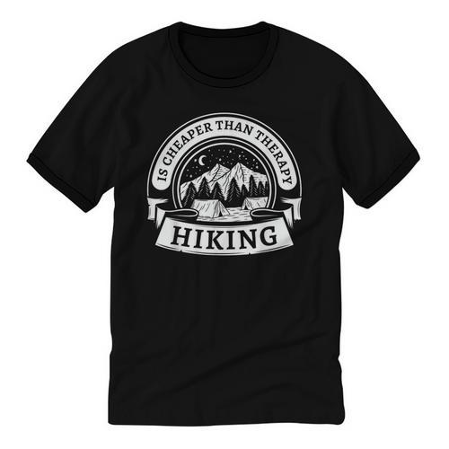 Hiking It's Cheaper Than A Therapy Introvert Shirt Unisex Cotton Ringer T-Shirt - Raresse