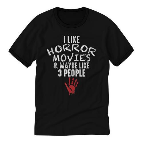 I Like Horror Movies And Maybe 3 People Introvert Unisex Cotton Ringer T-Shirt - Raresse