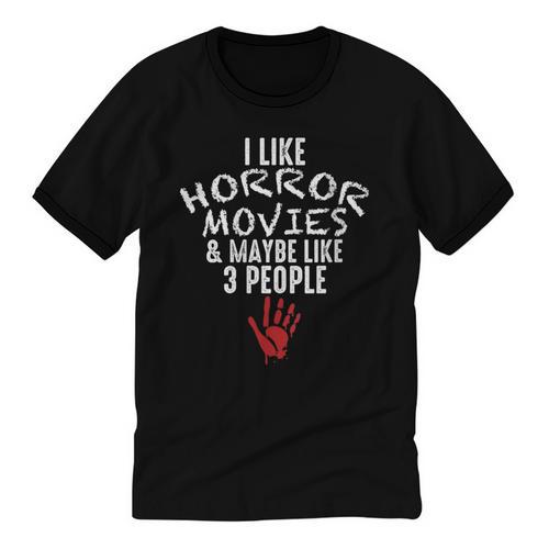I Like Horror Movies And Maybe 3 People Introvert Unisex Cotton Ringer T-Shirt - Raresse