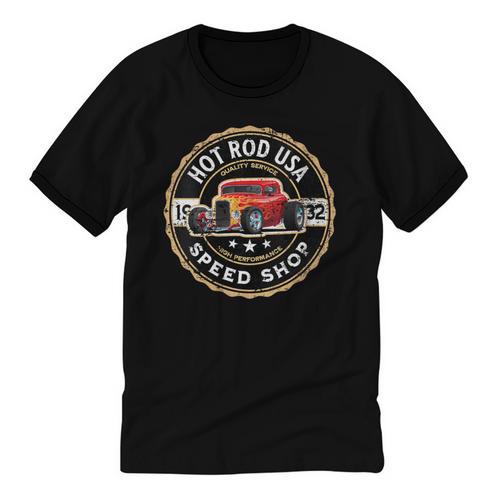 Hotrod Custom Car Automotive Nostalgia Distressed Unisex Cotton Ringer T-Shirt - Figerry