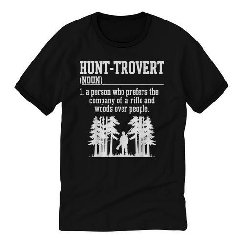 Huntrovert Introvert Hunting Unisex Cotton Ringer T-Shirt - Raresse