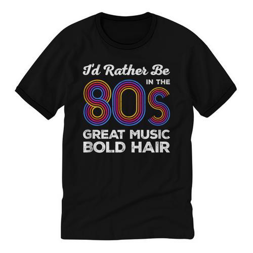 I'd Rather Be In The 80s Iconic Music Nostalgia Vintage Unisex Cotton Ringer T-Shirt - Figerry