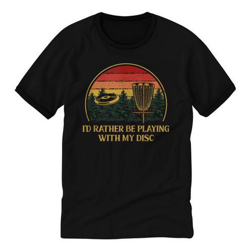 Id Rather Be Playing With My Disc Introvert Disc Golf Unisex Cotton Ringer T-Shirt - Raresse