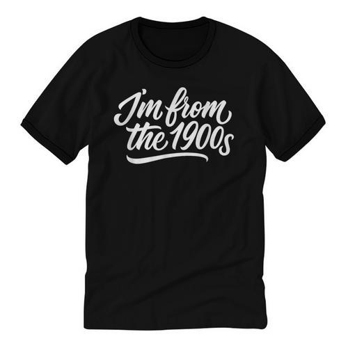 I'm From The 1900s Handwritten Calligraphy Unisex Cotton Ringer T-Shirt - Figerry
