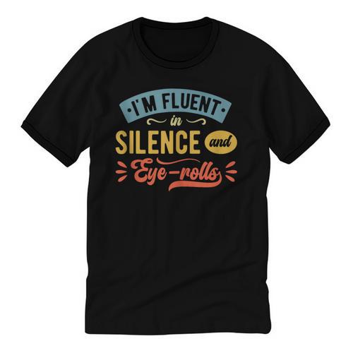 I'm Fluent In Silence And Eye-Rolls Introverts Unisex Cotton Ringer T-Shirt - Raresse