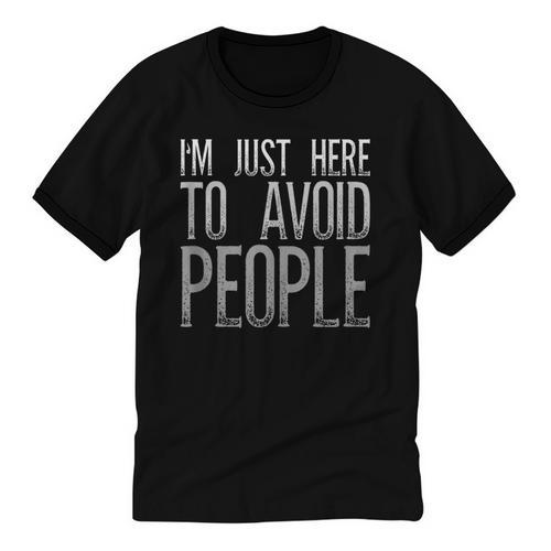I'm Just Here To Avoid People Saying Sarcasm Introvert Unisex Cotton Ringer T-Shirt - Raresse