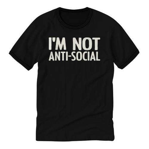 I'm Not Anti-Social I Introvert Unisex Cotton Ringer T-Shirt - Raresse