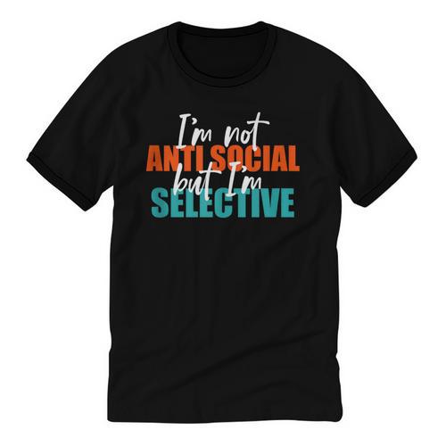 I'm Not Anti-Social But I'm Selective Introvert Unisex Cotton Ringer T-Shirt - Raresse