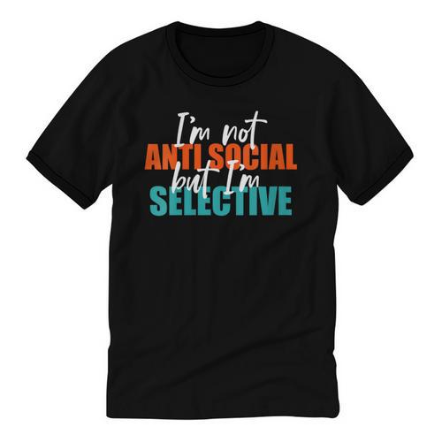 I'm Not Anti-Social But I'm Selective Introvert Unisex Cotton Ringer T-Shirt - Raresse