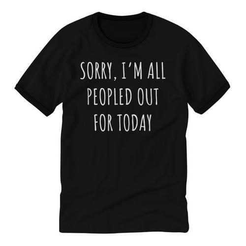 I'm All Peopled Out Introvert Unisex Cotton Ringer T-Shirt - Raresse